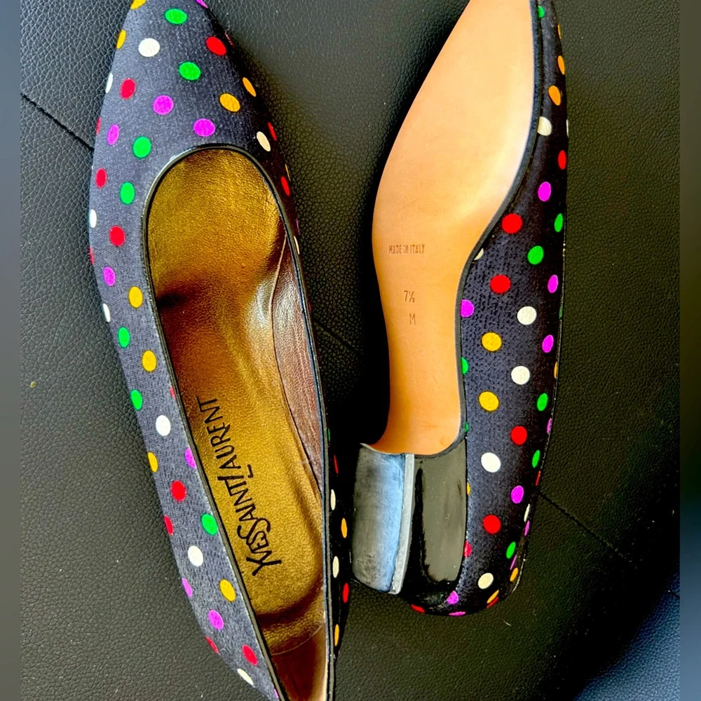Polko dot Yves Saint Laurent YSL pump size 7.5 - Picture 2 of 4